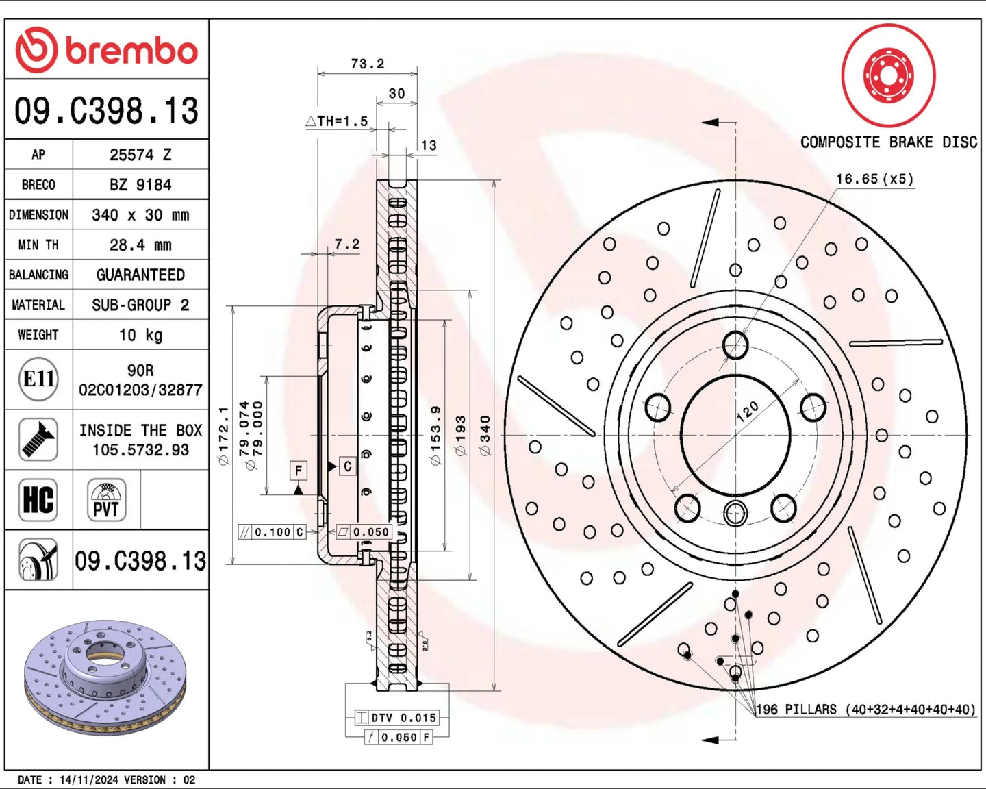 Brembo Brake Disc 09.C398.13