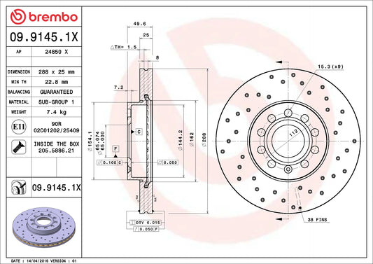 Disc de fre Brembo Xtra 09.9145.1X