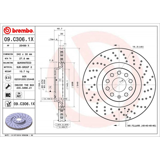 Disc de fre Brembo Xtra 09.C306.1X