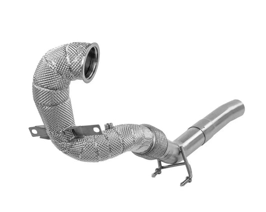 Alpha competition Decat downpipe with shield for Audi A3, Golf GTI and Seat Cupra