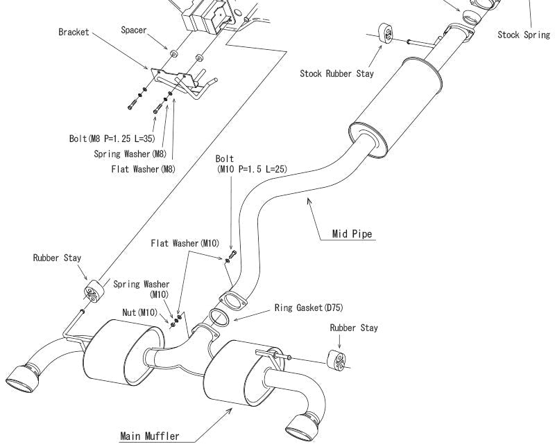 HKS Super Turbo Muffler Exhaust System - GR Yaris Gen 2