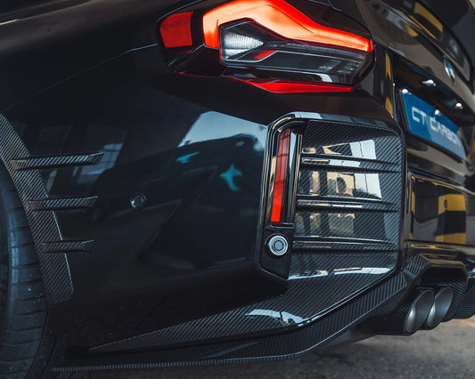 Garniture de pare-chocs arrière en fibre de carbone pour BMW G87 M2