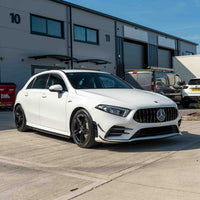 CT CARBON MERCEDES A-CLASS V177 & W177 2018-2022 GLOSS BLACK SPLITTER & CANARDS
