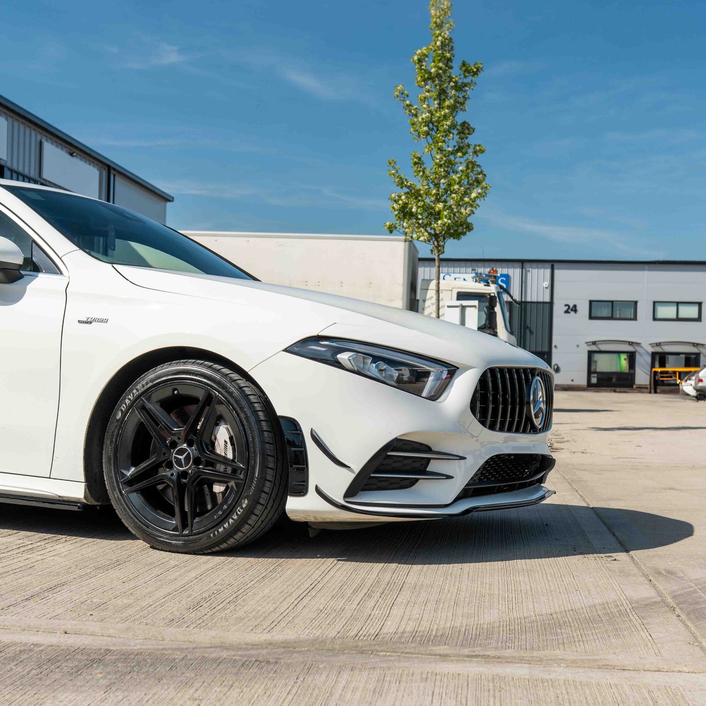 CT CARBON MERCEDES A-CLASS V177 & W177 2018-2022 GLOSS BLACK SPLITTER & CANARDS
