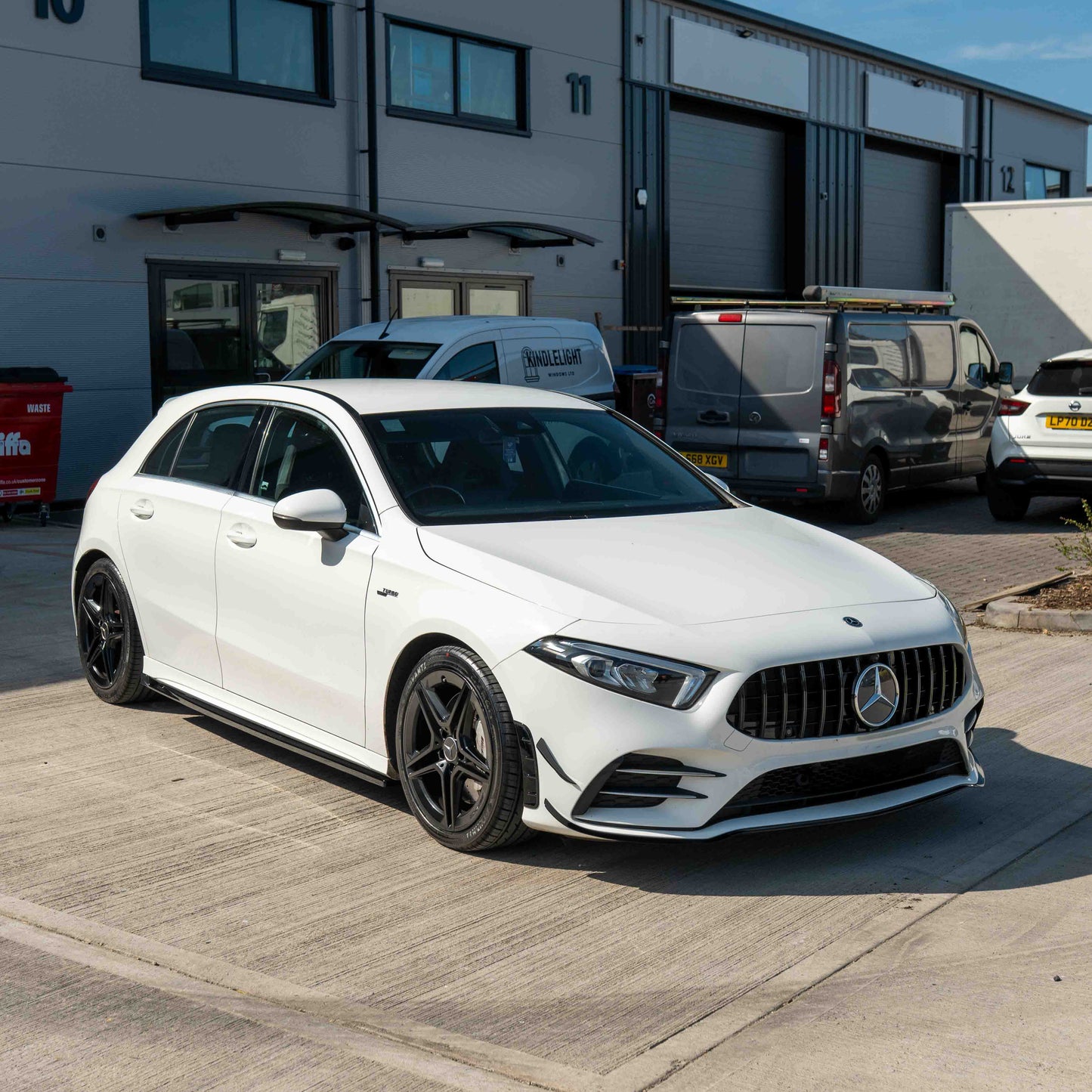 CT CARBON MERCEDES A-CLASS V177 & W177 2018-2022 GLOSS BLACK SPLITTER & CANARDS